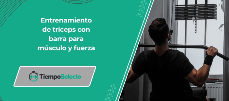 Entrenamiento de tríceps con barra para músculo y fuerza –